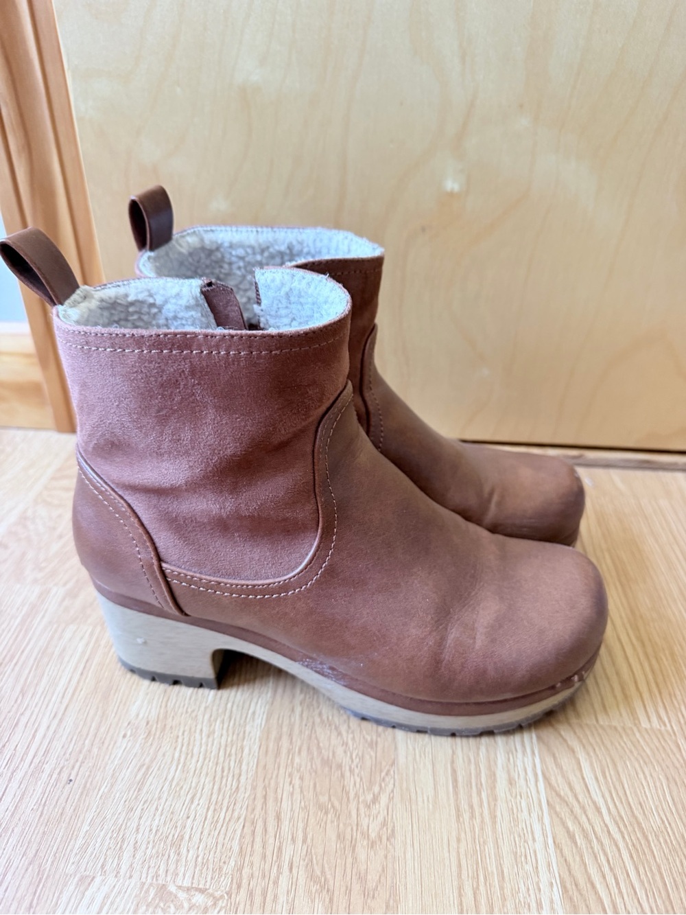 Target Brown Suede-Look Shearling Ankle Boots